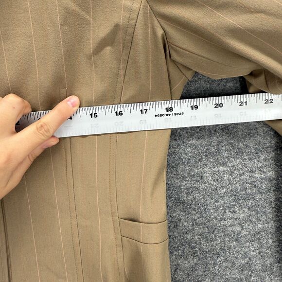 Rafaella Blazer Women 10P Petite Beige Striped Button Up Collared Long Sleeve - Picture 4 of 6